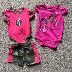 Infant girls Carhartt and Browning outfits